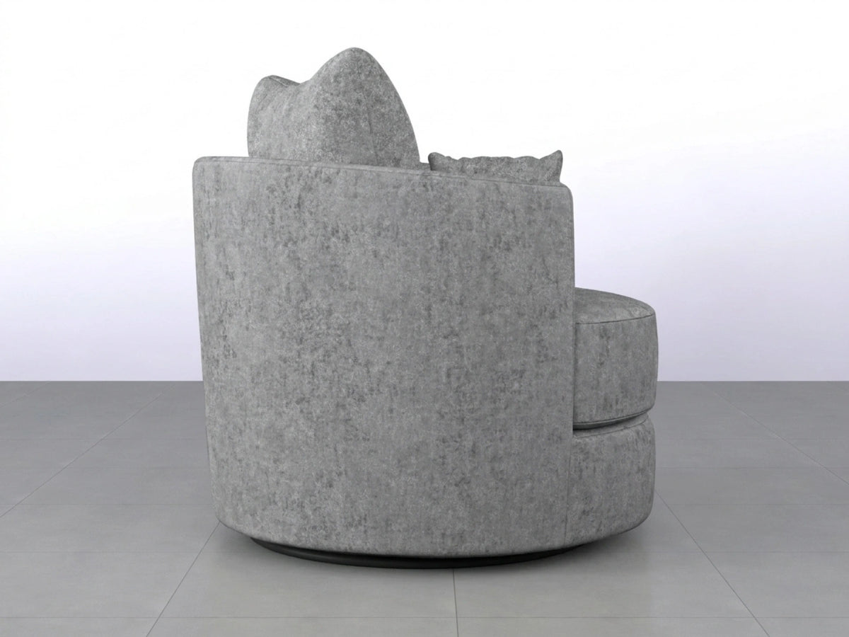 Light grey Gamzo Outlet Alaska Fabric Swivel Chair showing a modern, cushioned seat with a swivel base and stylish design.