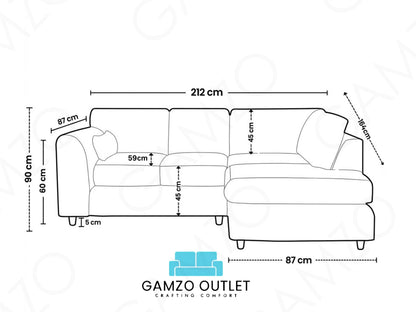 Lisbon Full Back L Shape Sofa