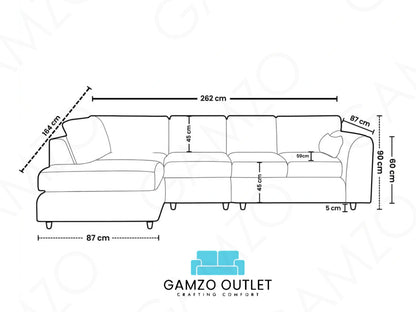 Lisbon Full Back XL L-Shape Sofa