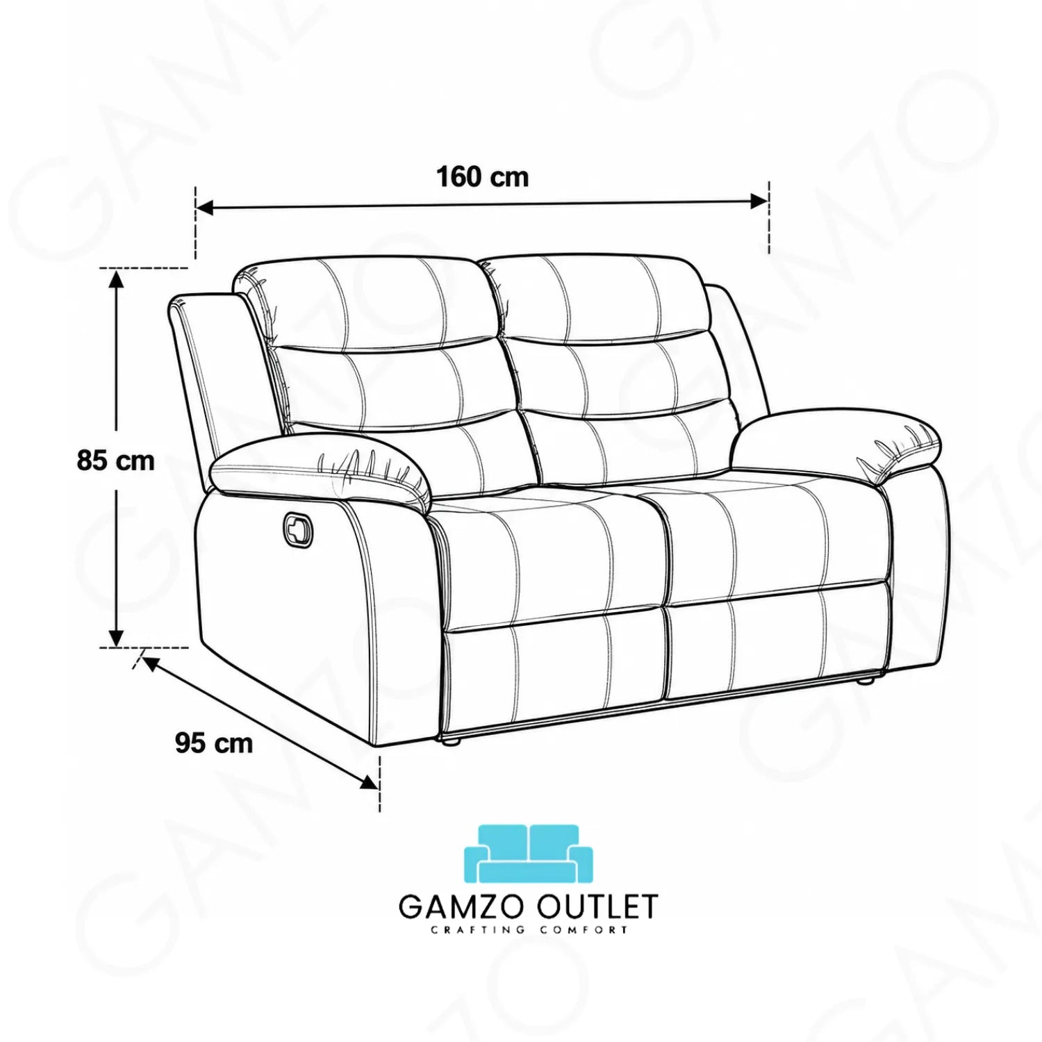 2 Seater Black