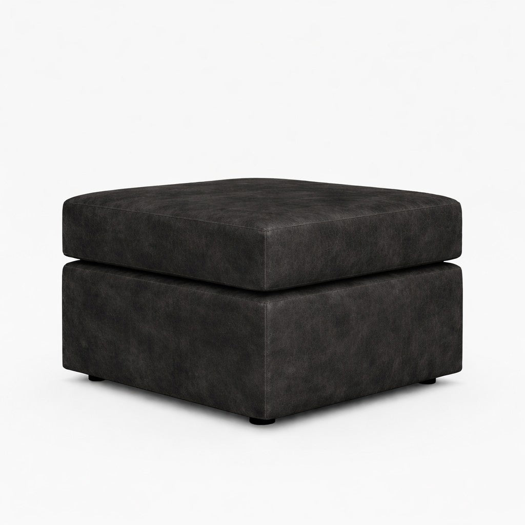 Black Oakland full back leather sofa by Gamzo Outlet with plush cushions and sleek design, ideal for modern living rooms.