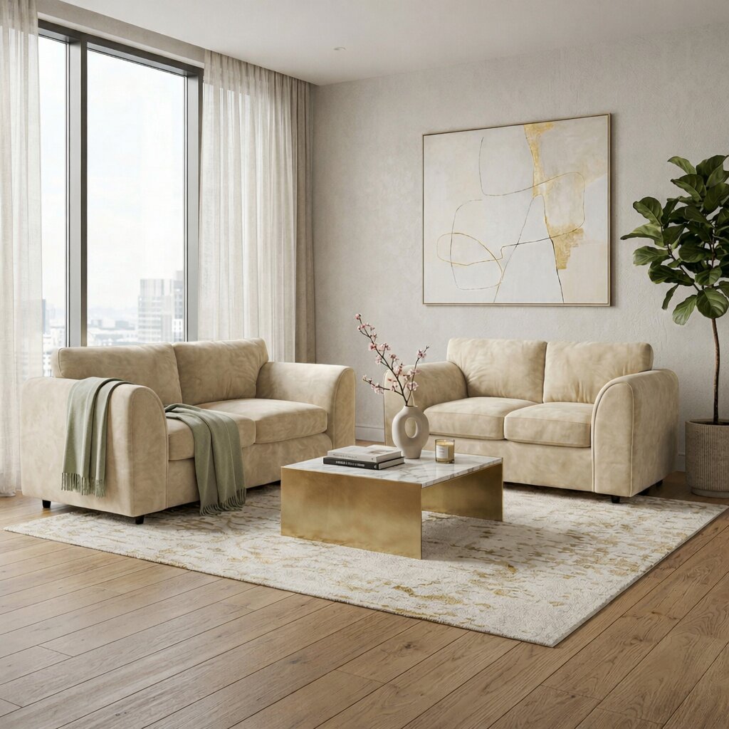 3 + 2 seater Cream