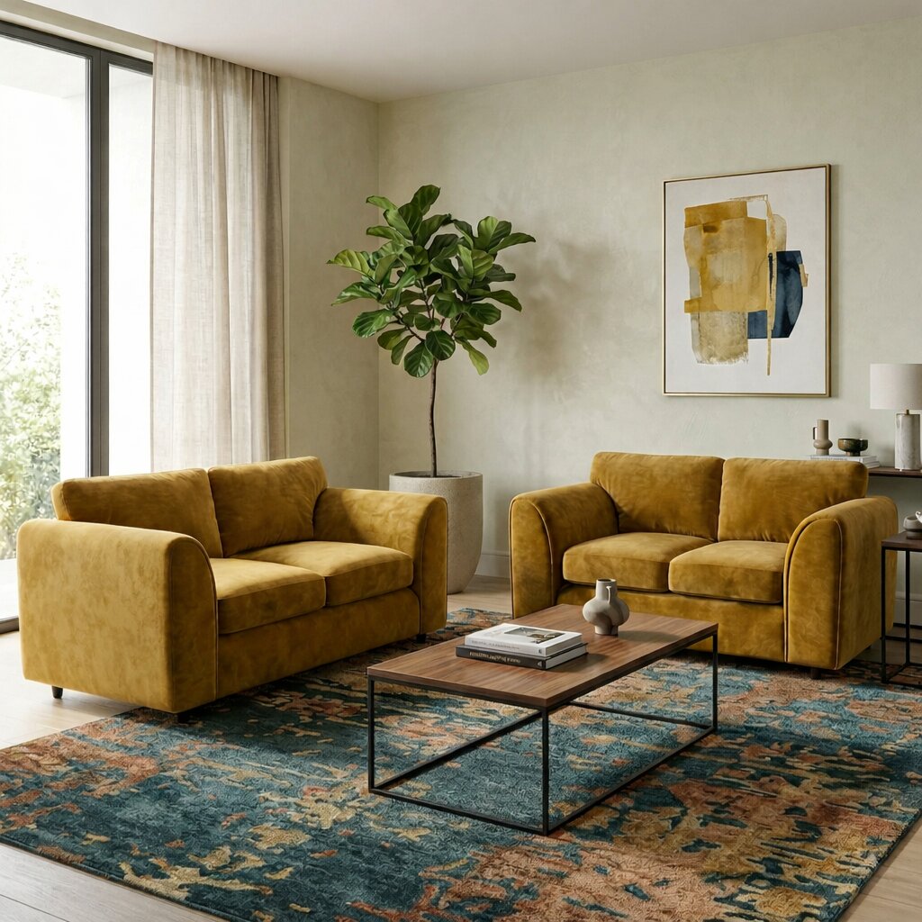 3 + 2 seater  Mustard