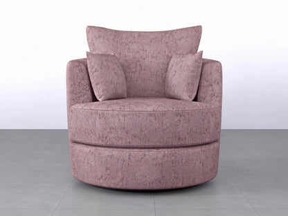 Pink Gamzo Outlet Alaska Fabric Swivel Chair with cushioned seat and backrest, modern design for living room or office space.