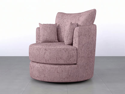 Pink Gamzo Outlet Alaska Fabric Swivel Chair with cushioned seat and backrest, stylish and comfortable for modern living spaces.