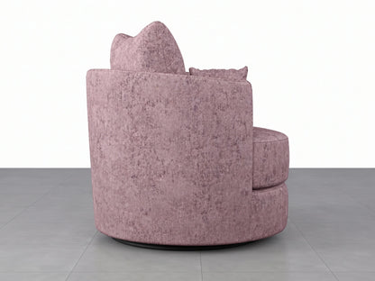 Pink Alaska Fabric Swivel Chair by Gamzo Outlet with a modern design and cushioned seating for comfortable lounging.