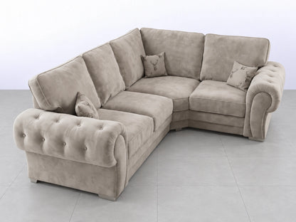 Light grey Verona Full Back L-Shaped sofa by Gamzo Outlet, showing the right-hand side and modern L-shape design.
