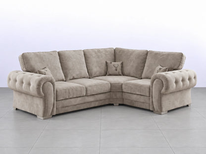 Light grey Verona full back L-shaped sofa by Gamzo Outlet, shown from the right-hand side with a modern sectional design.