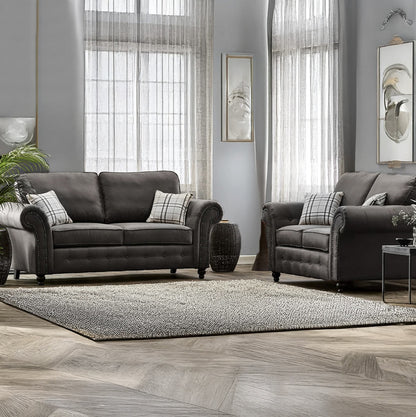 Oakland Full Back Leather Sofa - Gamzo Outlet