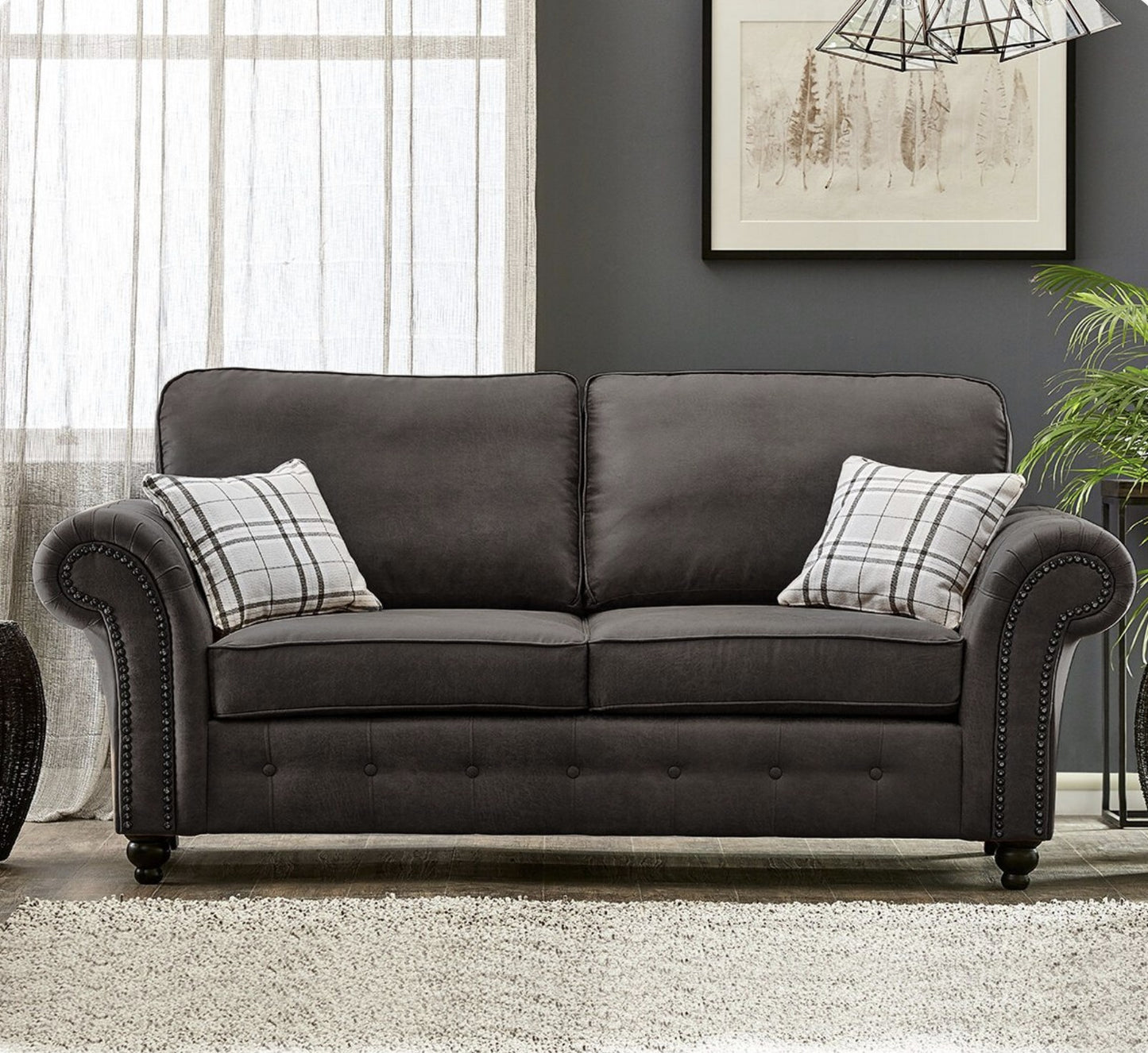Oakland Full Back Leather Sofa - Gamzo Outlet