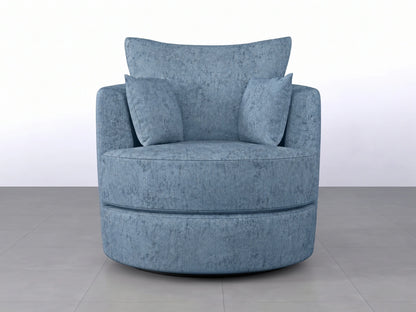 Sky blue Gamzo Outlet Alaska Fabric Swivel Chair with cushioned seat and backrest, perfect for modern living spaces