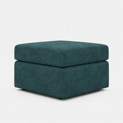 Teal Alaska fabric footstool from Gamzo Outlet, designed as part of a corner sofa set, with soft upholstery and compact shape.