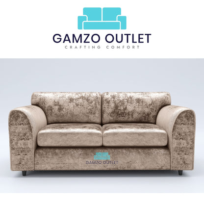 Crushed Velvet 3 Seater Full Back Sofa