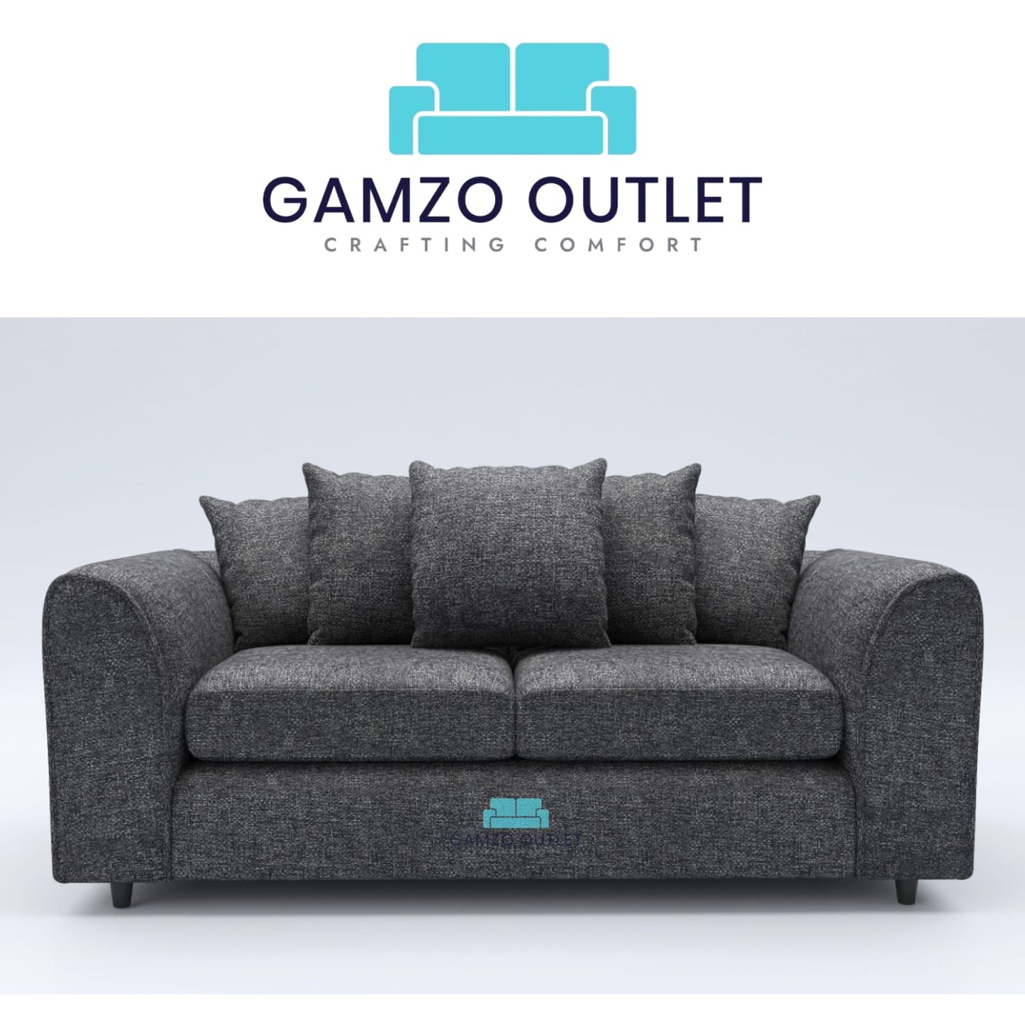 LISBON FABRIC 3 SEATER SCATTER BACK SOFA