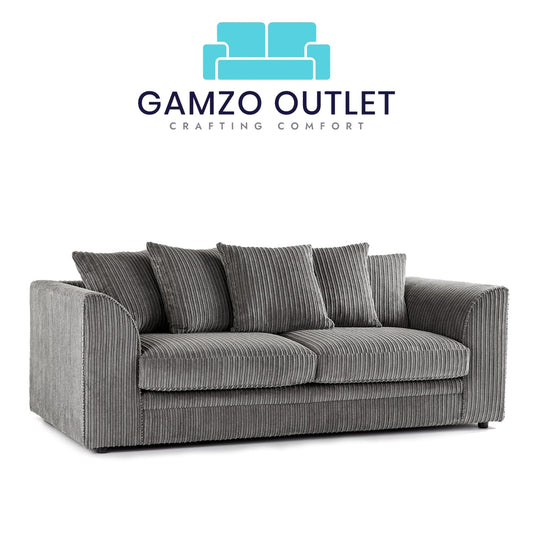 Jumbo Cord Fabric 3 Seater Scatter Back Sofa