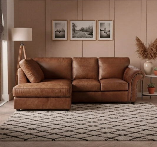4 Seater Left Hand Facing Brown