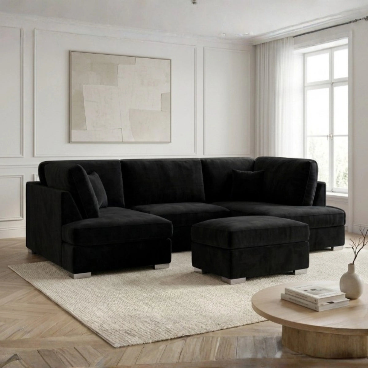 Cinema U Shape Plush Velvet Sofa