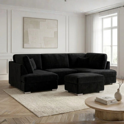 Cinema U Shape Plush Velvet Sofa