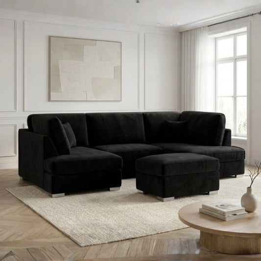 Cinema U Shape Plush Velvet Sofa