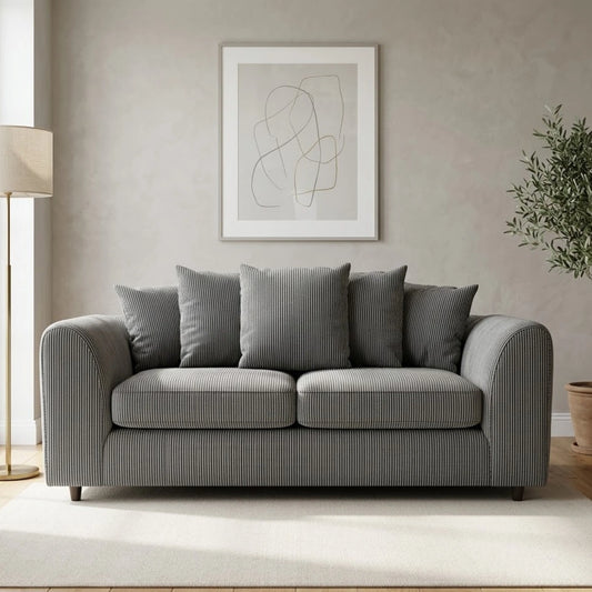 Jumbo Cord 3 Seater Fabric Scatter Back Sofa