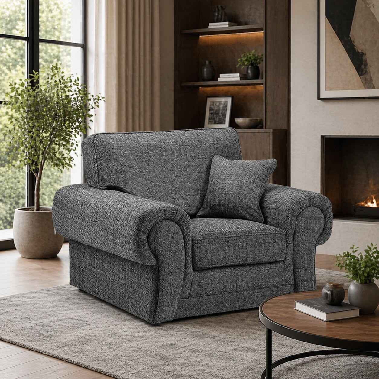 Comfortable WILCOT fabric 3 seater full back sofa by Gamzo Outlet, featuring plush cushions and a stylish design.