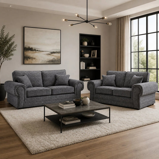 Wilcot Fabric Full Back Sofa Set by Gamzo Outlet featuring plush cushions and a modern design, shown in a cozy living room setting.