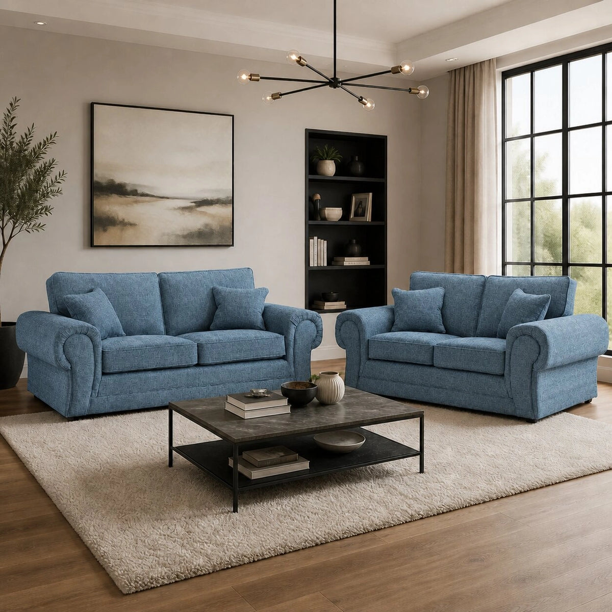 3 Seater Sky Blue