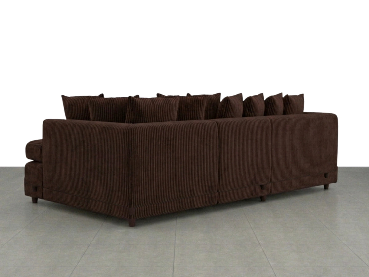 XL Right Hand Facing Chocolate Brown