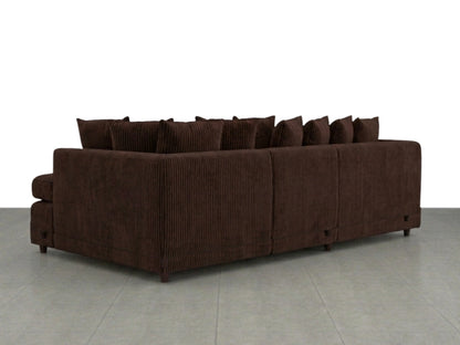 XL Right Hand Facing Chocolate Brown