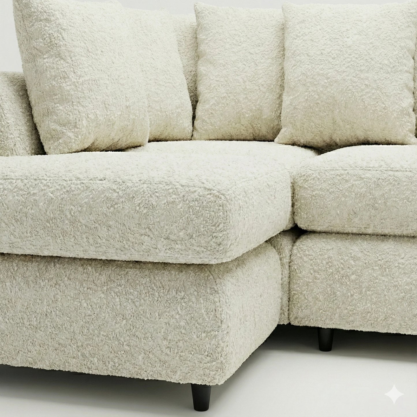 Boucle Scatter Back XL L Shape Sofa - Gamzo Outlet