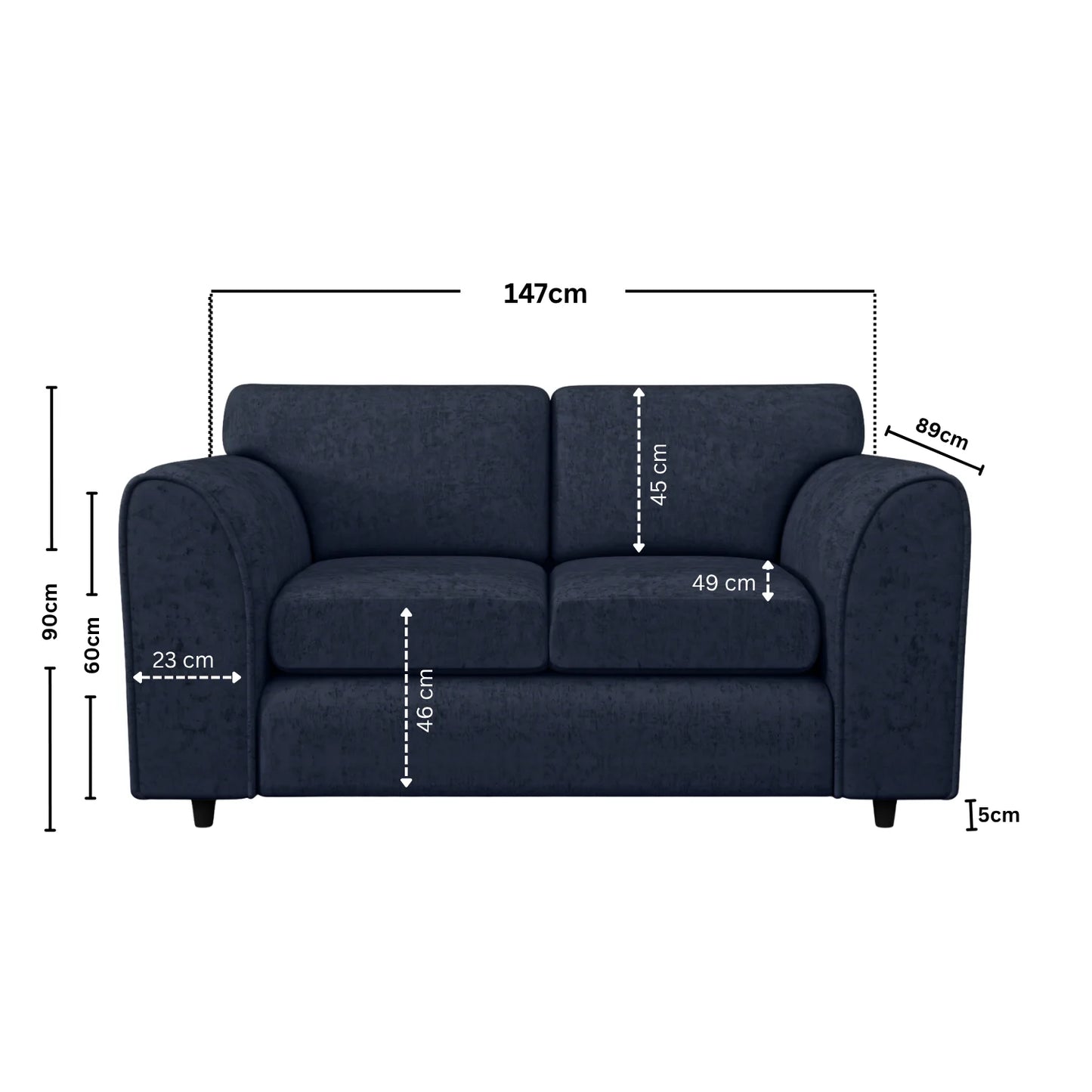 2 Seater midnight blue