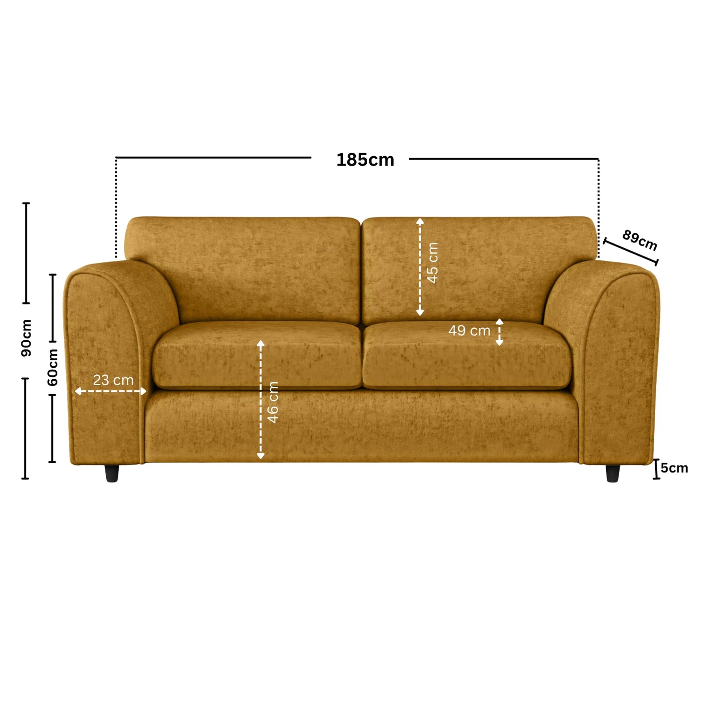 3 Seater mustard