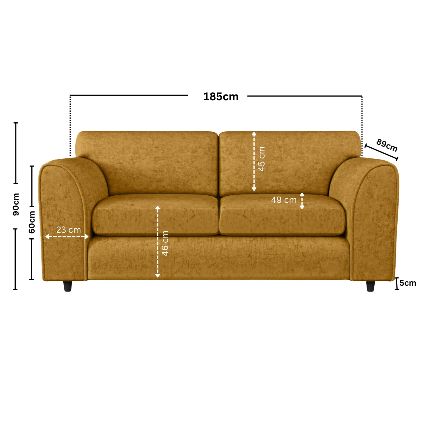 3 Seater mustard