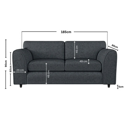 3 Seater dark grey