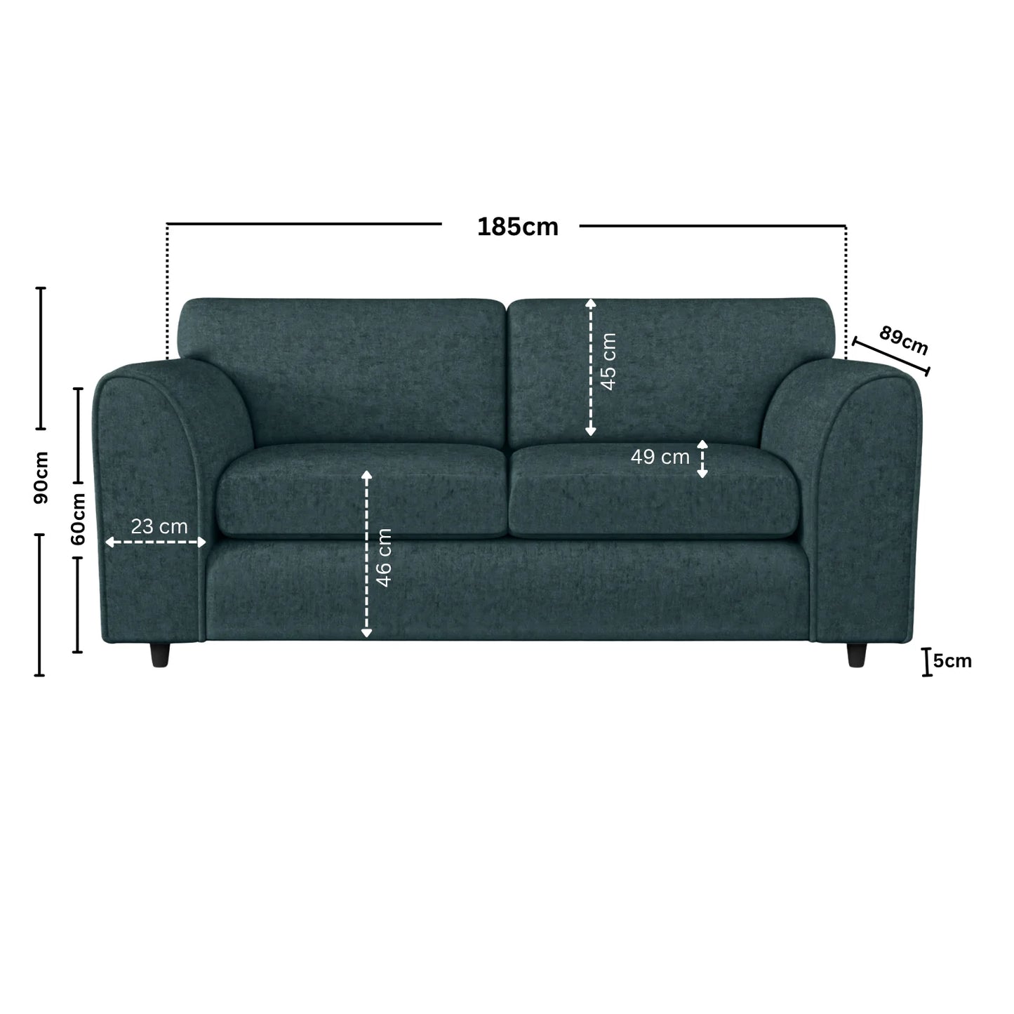 3 Seater teal