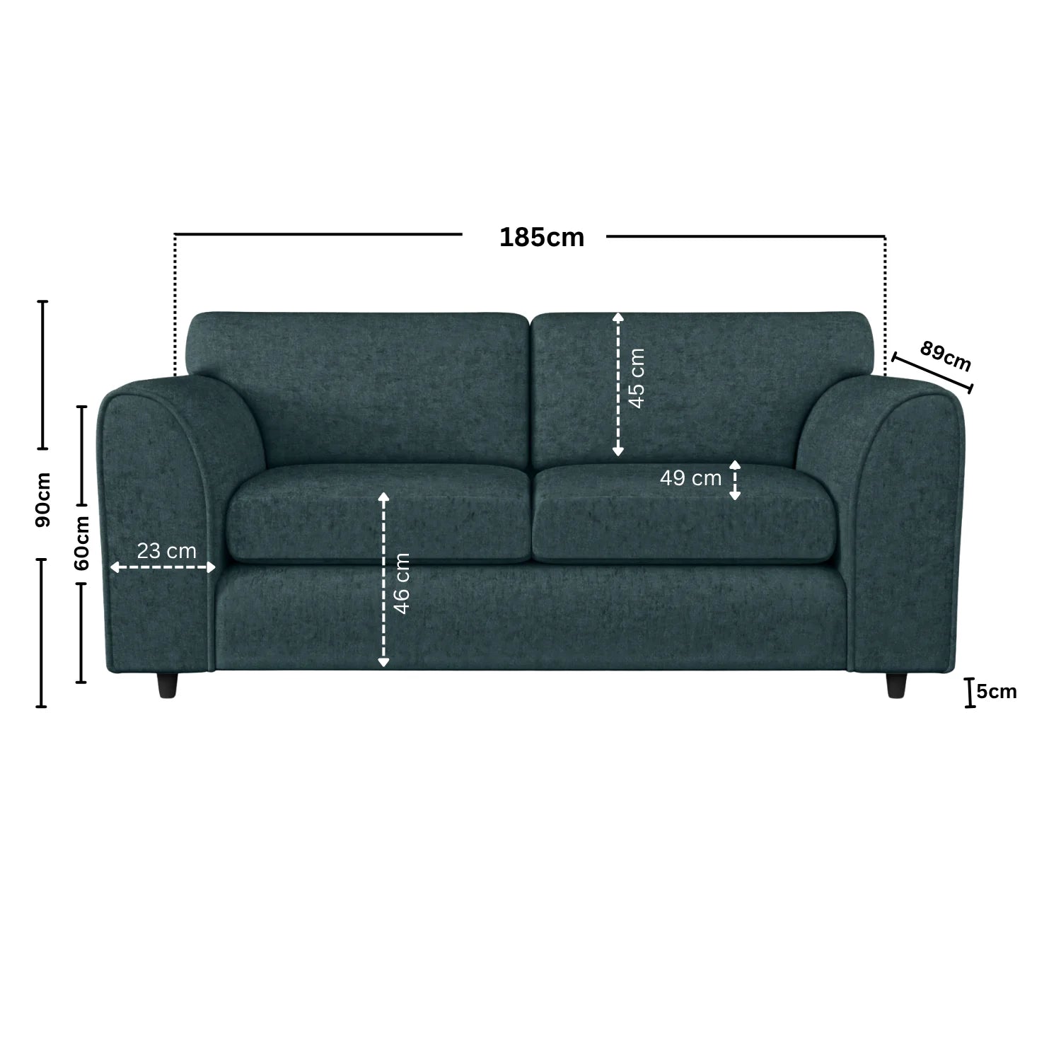 3 Seater teal