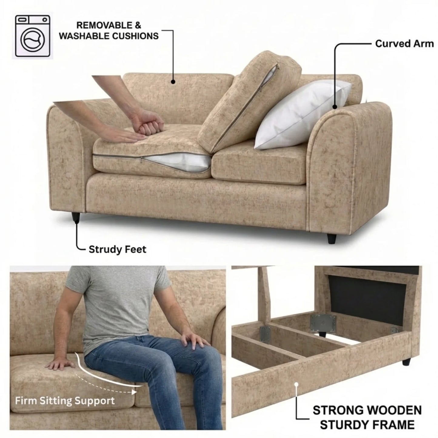3 Seater beige