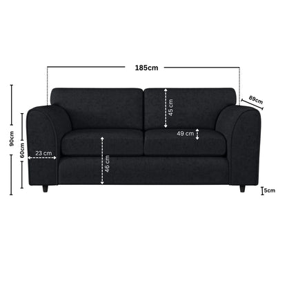 3 Seater black