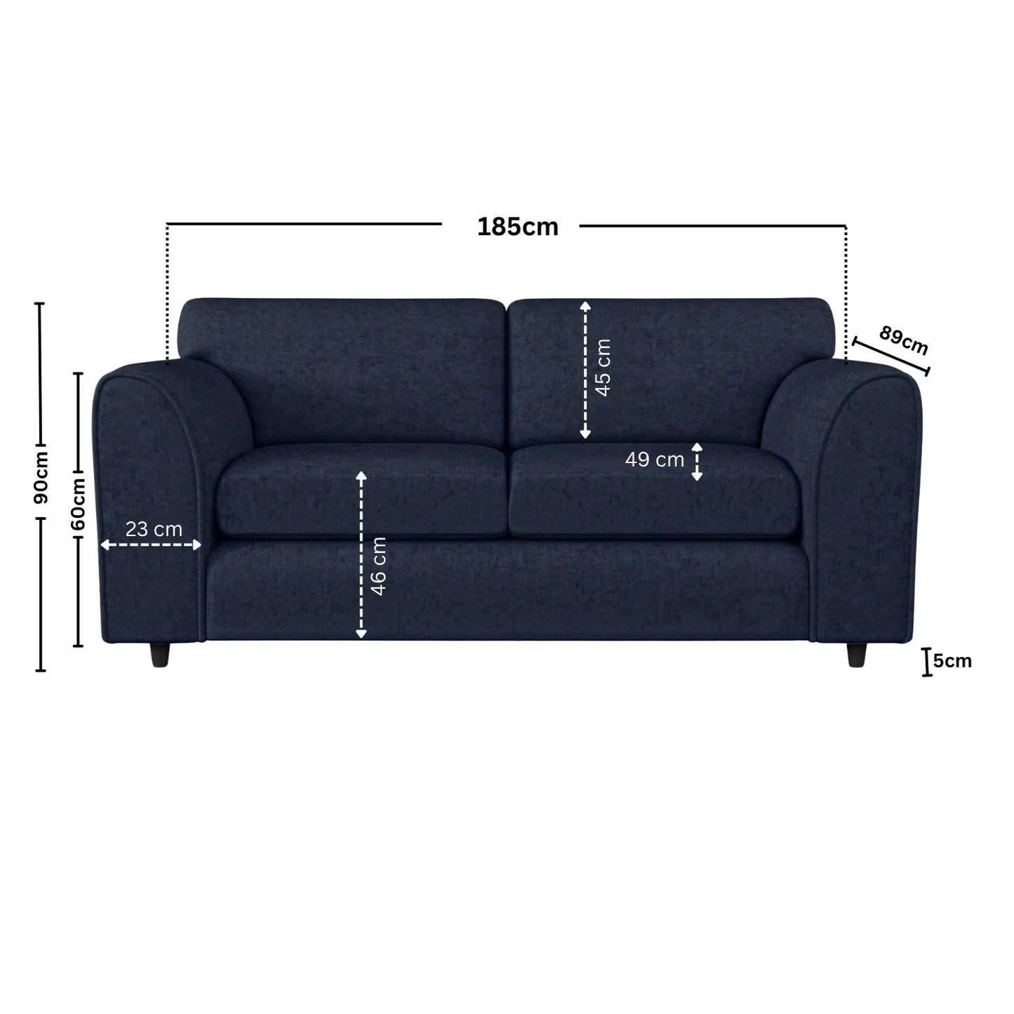 3 Seater midnight blue