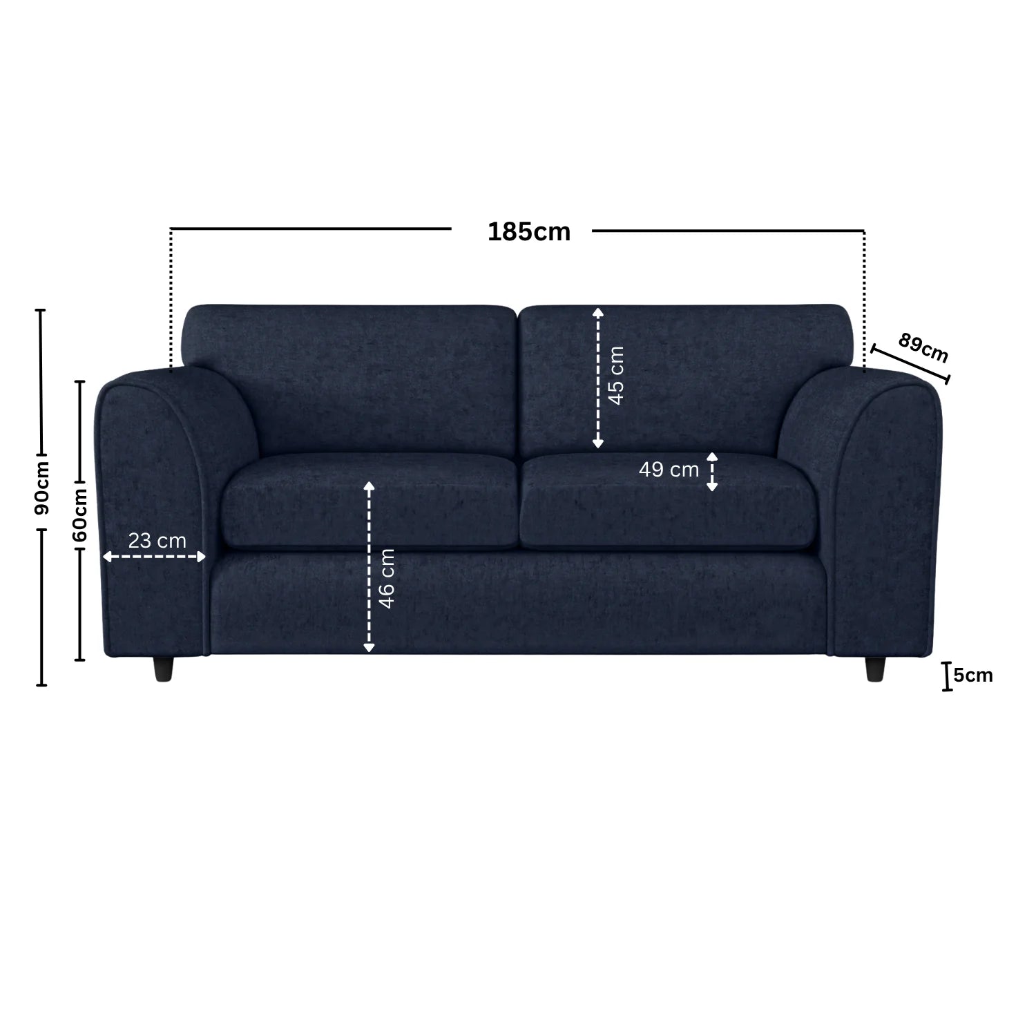 3 Seater midnight blue