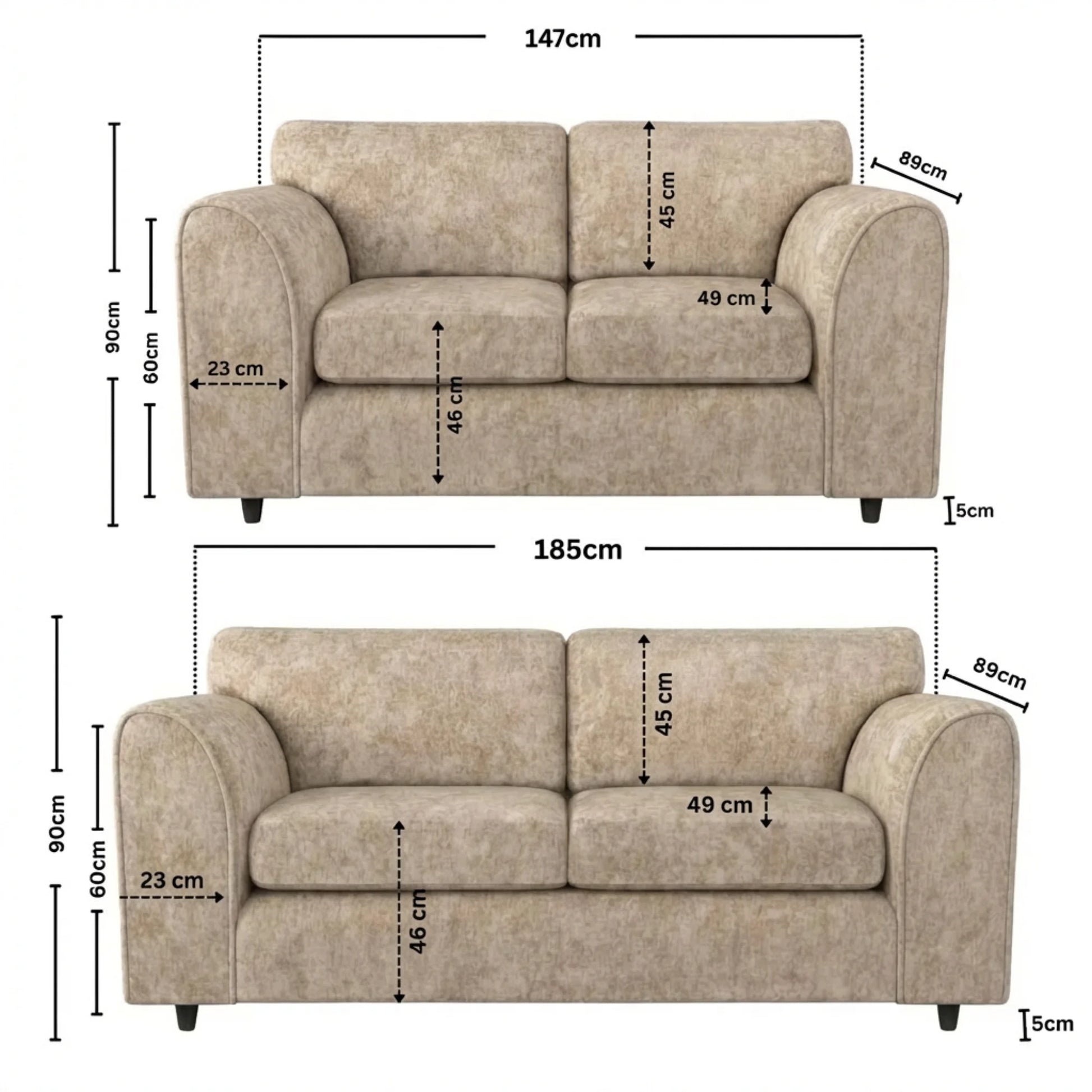3+2 Seater beige