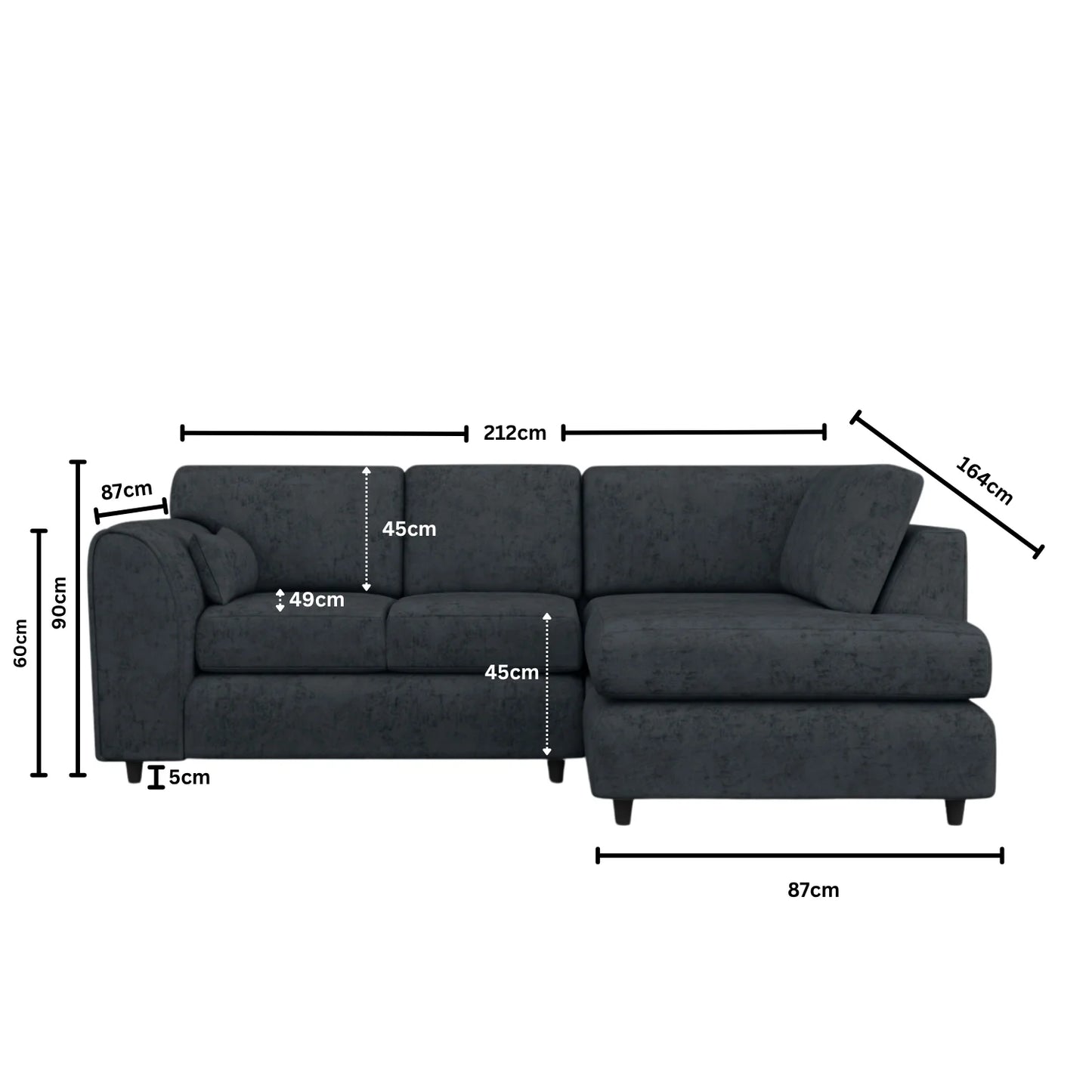 Right Hand Facing Dark Grey