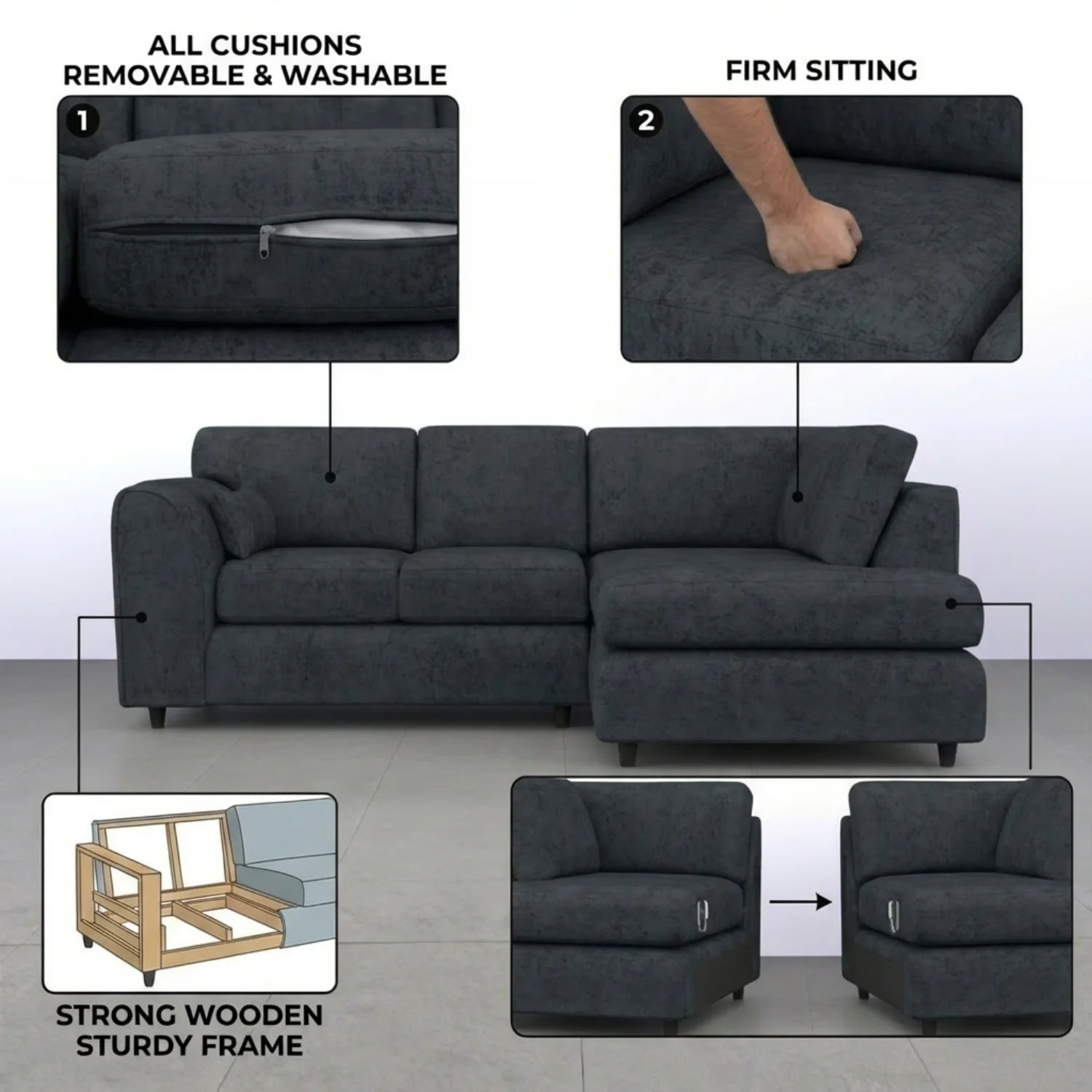 Right Hand Facing Dark Grey