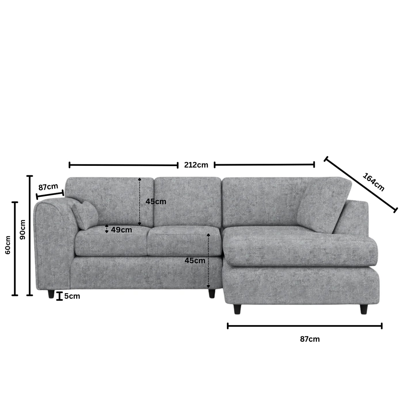 Right Hand Facing Light Grey