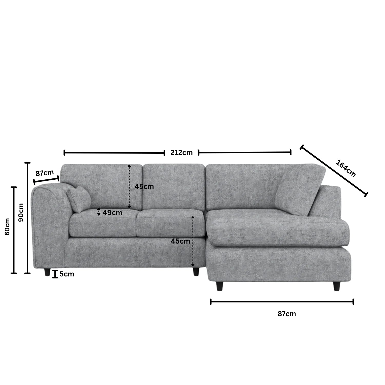 Right Hand Facing Light Grey