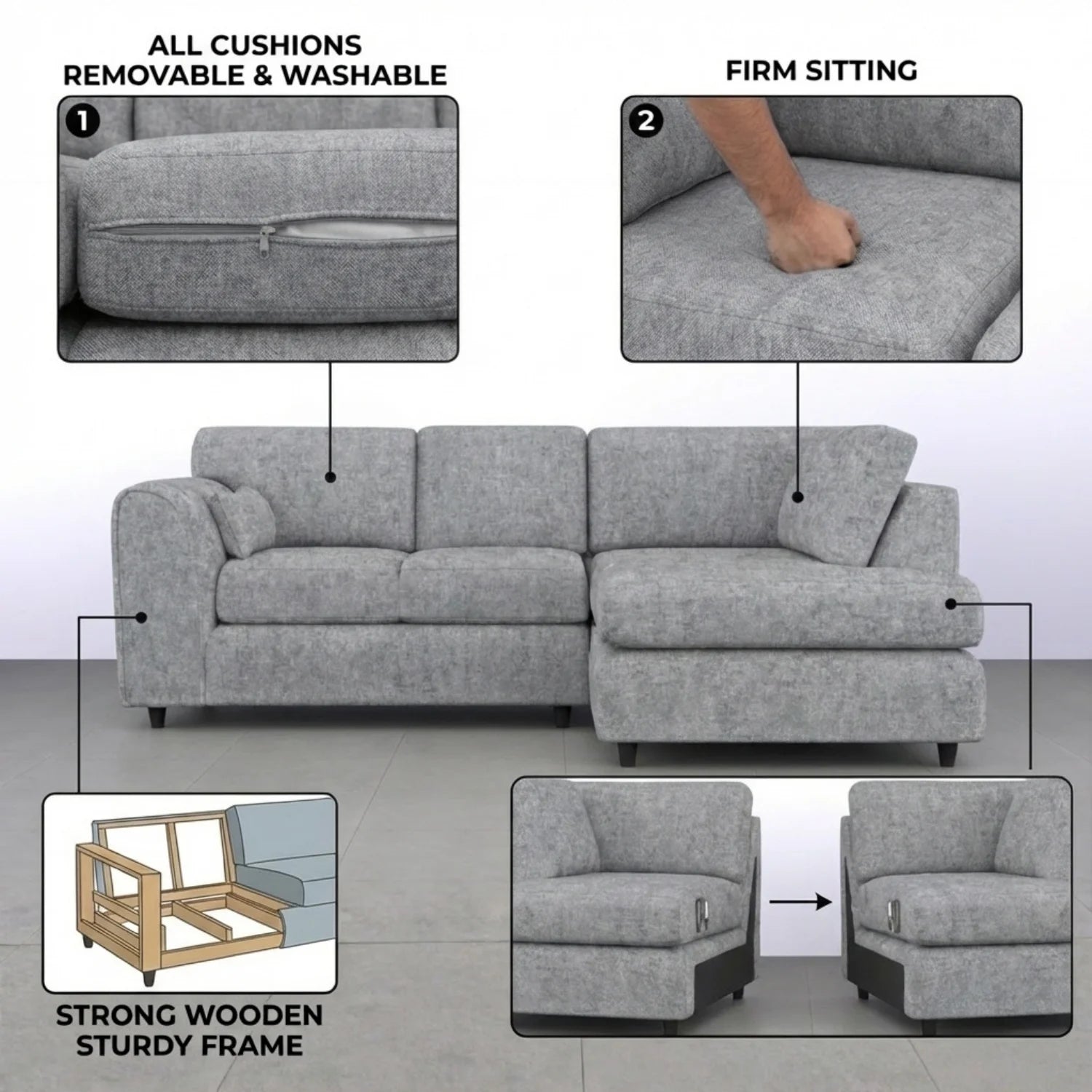 Right Hand Facing Light Grey