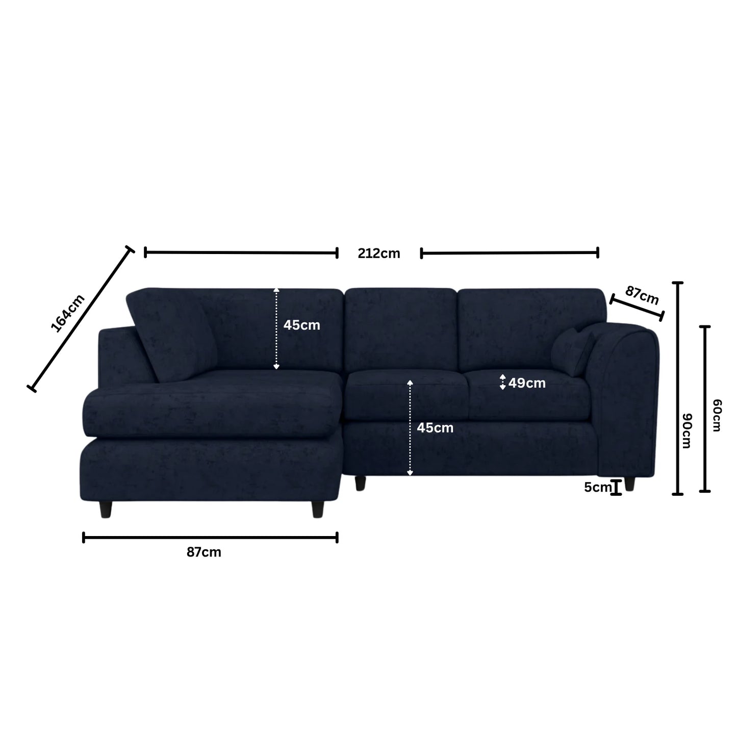 Left Hand Facing Midnight Blue