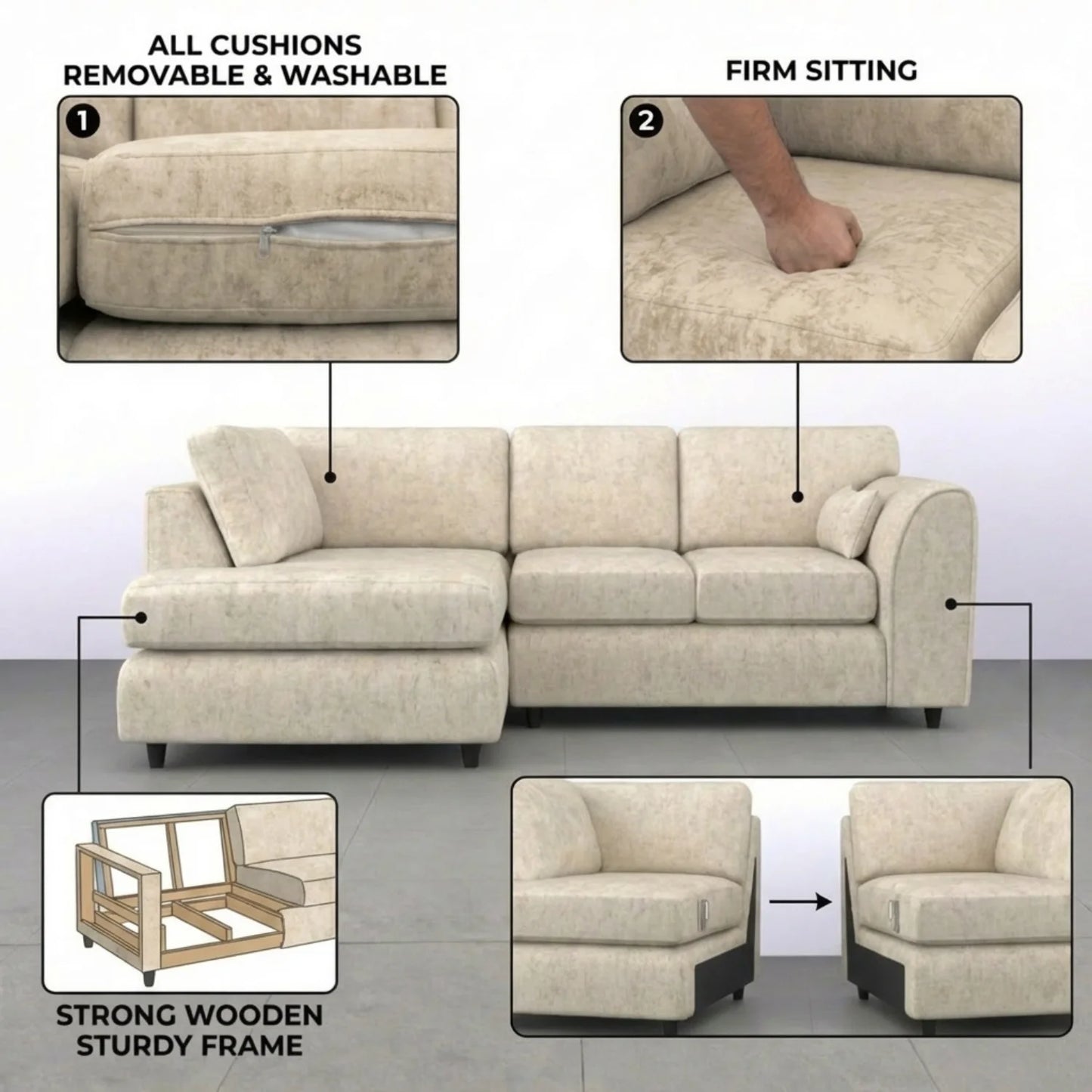 Left Hand Facing Cream