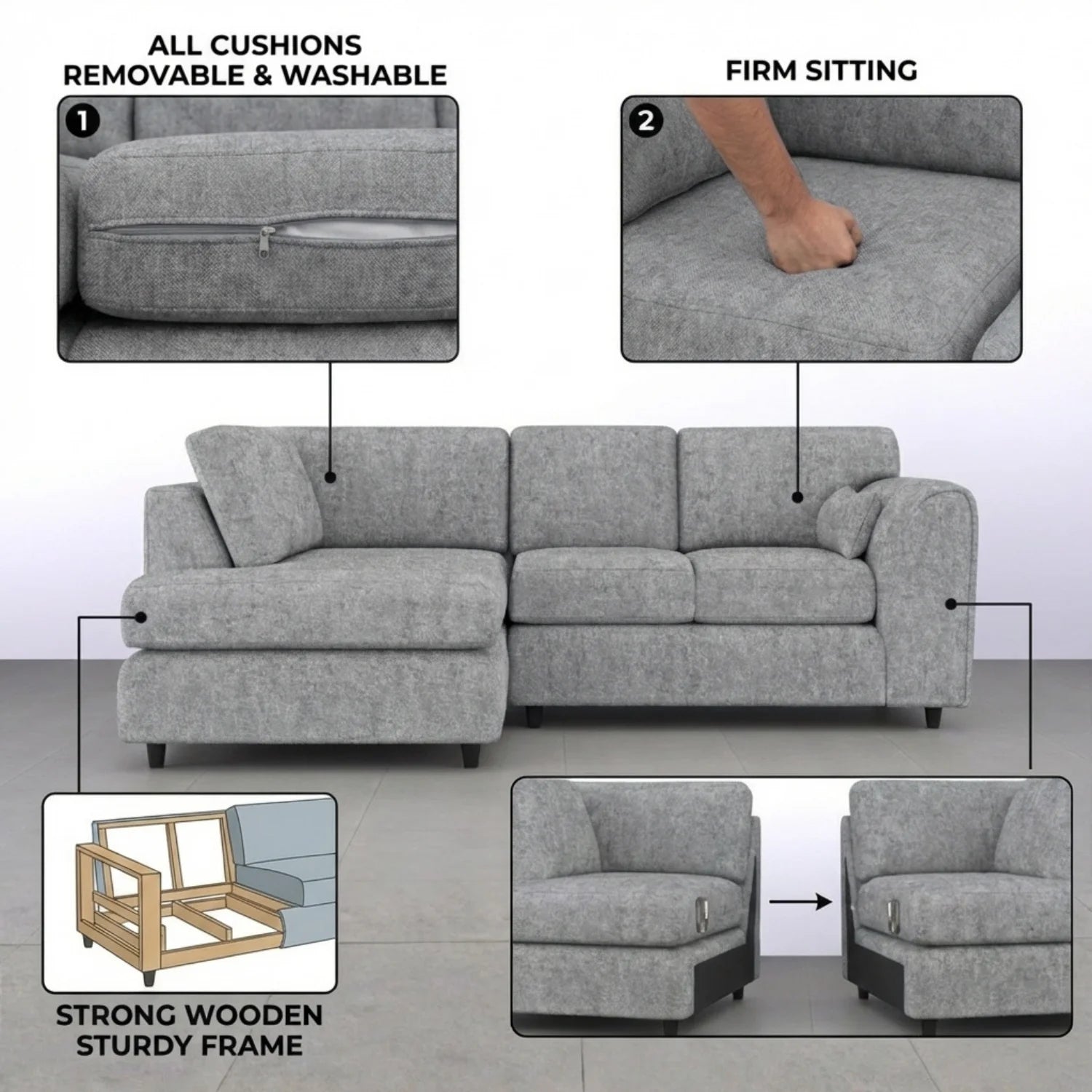 Left Hand Facing Light Grey