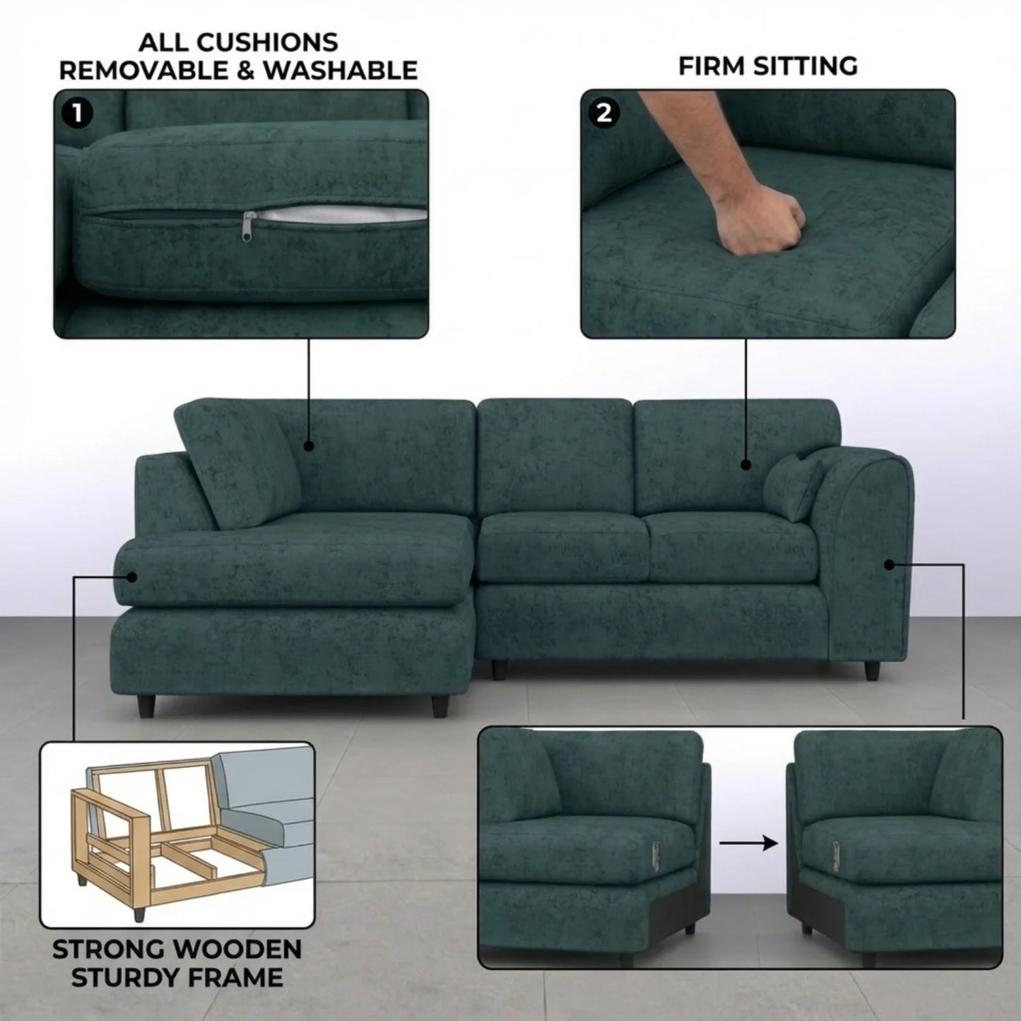 Left Hand Facing Teal